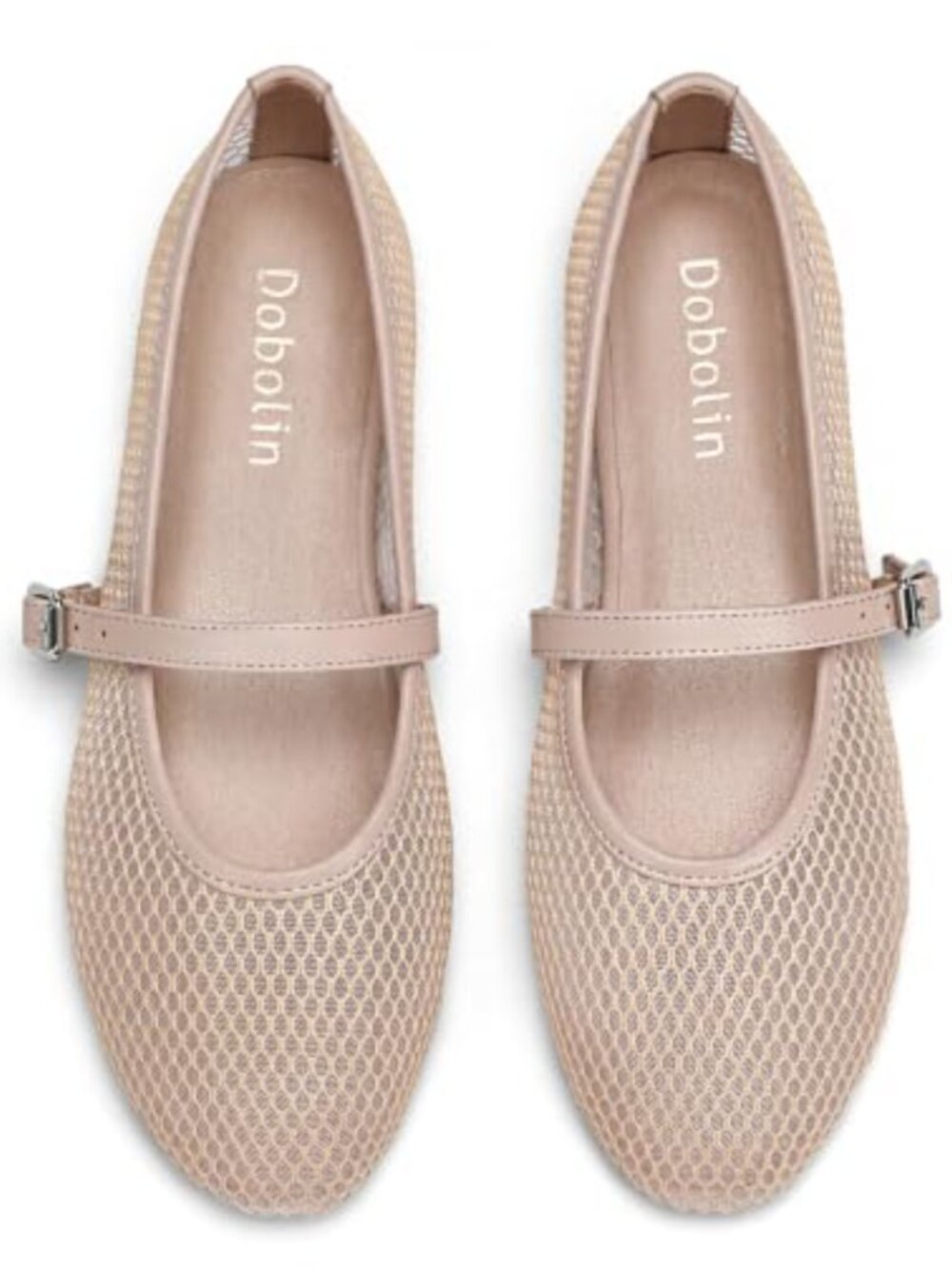 Mesh Ballet Flats for Women Mary Jane Shoes Fishnet Breathable Casual Flat